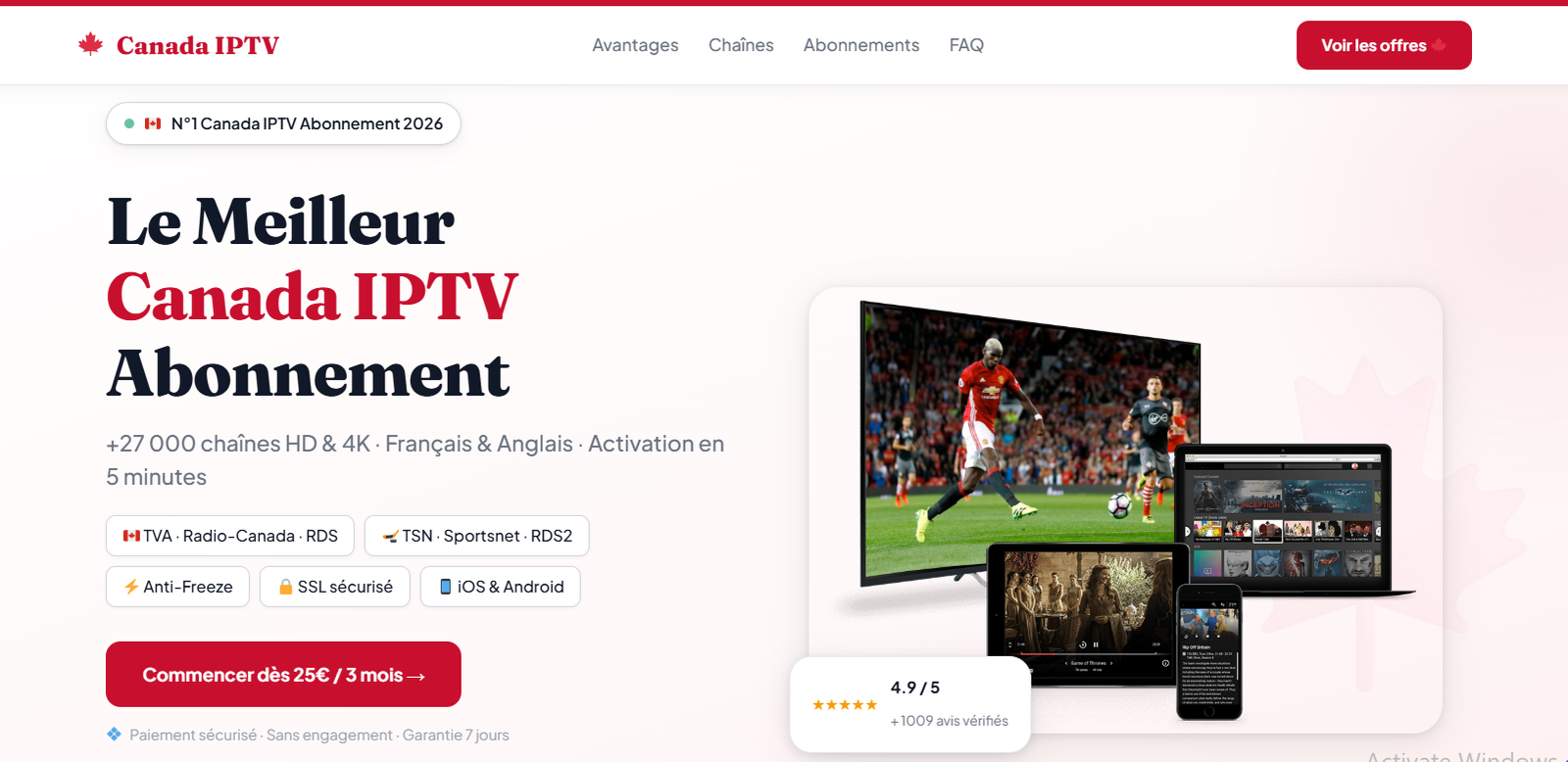 Le Meilleur iptv sur canada en 2027